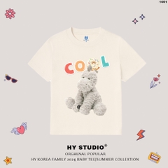 Áo baby tee HY KOREA Dog COOL 1651 vải cotton cổ tròn in graphic