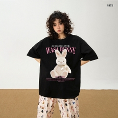 Áo thun HY KOREA Thỏ Wasa Bunny 1975 tay lỡ cotton 75 form rộng dễ thương