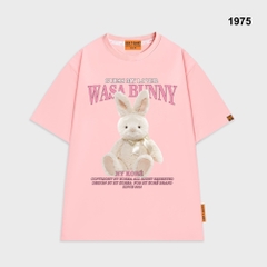 Áo thun HY KOREA Thỏ Wasa Bunny 1975 tay lỡ cotton 75 form rộng dễ thương