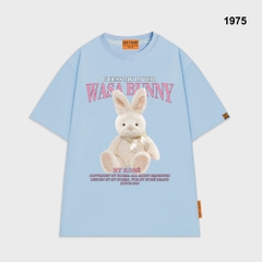 Áo thun HY KOREA Thỏ Wasa Bunny 1975 tay lỡ cotton 75 form rộng dễ thương