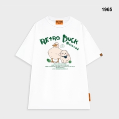 Áo thun Retro Duck 1965 HY KOREA tay lỡ cotton 75 form rộng unisex dễ thương