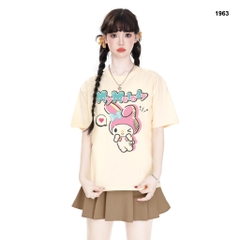 Áo thun HY KOREA My Melody 1963 tay lỡ cotton 75 form rộng unisex dễ thương