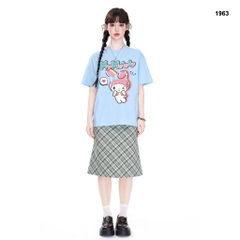 Áo thun HY KOREA My Melody 1963 tay lỡ cotton 75 form rộng unisex dễ thương