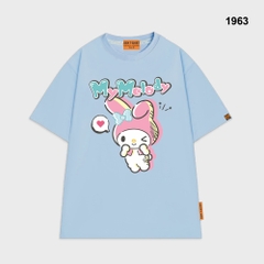 Áo thun HY KOREA My Melody 1963 tay lỡ cotton 75 form rộng unisex dễ thương