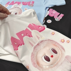 Áo thun LABUBU HY KOREA Gấu Labubu Công chúa 2505 tay lỡ cotton 75 form rộng phong cách dễ thương