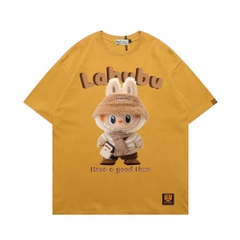 Áo thun LABUBU 1659 HY KOREA unisex phom rộng vải cotton 65/35