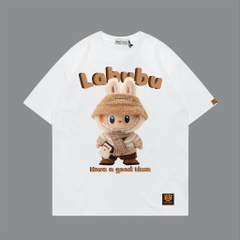 Áo thun LABUBU 1659 HY KOREA unisex phom rộng vải cotton 65/35