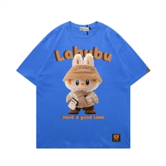 Áo thun LABUBU 1659 HY KOREA unisex phom rộng vải cotton 65/35