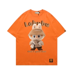 Áo thun LABUBU 1659 HY KOREA unisex phom rộng vải cotton 65/35