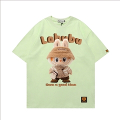 Áo thun LABUBU 1659 HY KOREA unisex phom rộng vải cotton 65/35