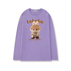 Áo Thun Tay Dài HY KOREA Gấu Labubu 1659 Form Rộng Unisex Freesize
