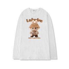 Áo Thun Tay Dài HY KOREA Gấu Labubu 1659 Form Rộng Unisex Freesize