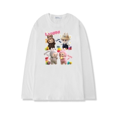 Áo Thun Tay Dài HY KOREA Gấu Labubu 1666 Form Rộng Unisex Freesize