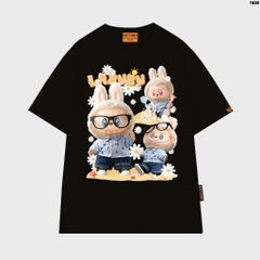 Áo thun HY KOREA LABUBU Lâu Đài 1800 tay lỡ cotton 75 form rộng nam nữ unisex