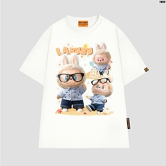Áo thun HY KOREA LABUBU Lâu Đài 1800 tay lỡ cotton 75 form rộng nam nữ unisex