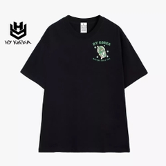 Áo Thun Nam Nữ HY KOREA Tay Lỡ Cotton 100 Unisex Trà sữa Matcha 988