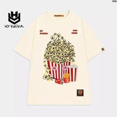 Áo thun form rộng HY KOREA Popcorn Cinema 1225 tay lỡ nam nữ
