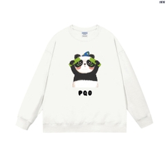 Áo Sweater cổ tròn nam nữ nỉ bông Gấu trúc 1076 HY KOREA