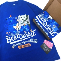 Áo Thun Nam Nữ HY KOREA Cotton 100 Tay Lỡ BearCandie Blue 1241 Form Rộng
