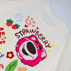 Áo thun nam nữ tay lỡ HY KOREA Lotso Bear Flower 1237 form rộng unisex