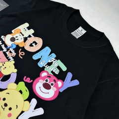 Áo Thun Tay Lỡ HY KOREA Honey Pooh 1262 Form Rộng Cotton 100 Nam Nữ