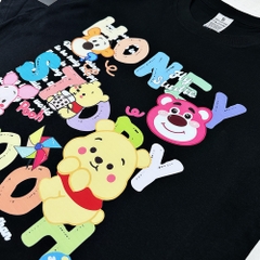 Áo Thun Tay Lỡ HY KOREA Honey Pooh 1262 Form Rộng Cotton 100 Nam Nữ