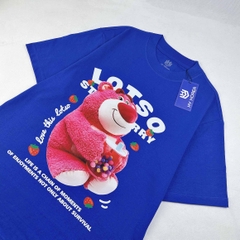 Áo thun tay lỡ HY KOREA form rộng unisex cotton 100 Gấu Lotso ôm trà sữa 1291