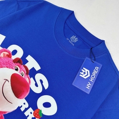 Áo thun tay lỡ HY KOREA form rộng unisex cotton 100 Gấu Lotso ôm trà sữa 1291