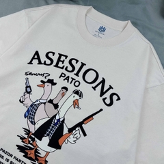 Áo Thun Unisex HY KOREA Cotton 100 Ba Vịt thám tử 1249 Form Rộng Tay Lỡ