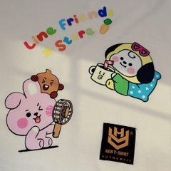 Áo phông nam nữ HY KOREA Line Friends 1458 form rộng tay lỡ