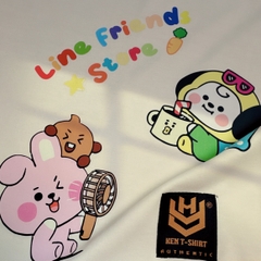 Áo phông nam nữ HY KOREA Line Friends 1458 form rộng tay lỡ