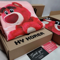 Áo thun tay lỡ Gấu dâu xoay đầu 1441 HY KOREA form rộng tay lỡ unisex