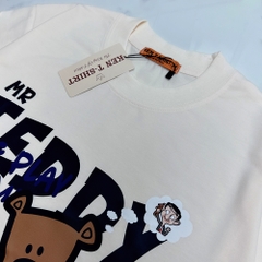 Áo phông tay lỡ HY KOREA Mr.Bean Teddy 1463 form rộng unisex