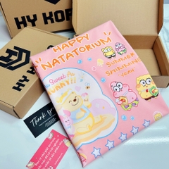 Áo thun tay lỡ HY KOREA Happy Natatorium 1464 form rộng unisex