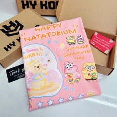 Áo thun tay lỡ HY KOREA Happy Natatorium 1464 form rộng unisex