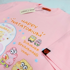 Áo thun tay lỡ HY KOREA Happy Natatorium 1464 form rộng unisex