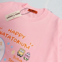Áo thun tay lỡ HY KOREA Happy Natatorium 1464 form rộng unisex