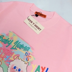 Áo thun tay lỡ HY KOREA Cừu Baby Lama 1447 form rộng cotton 75 unisex