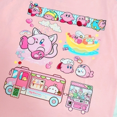 Áo thun tay lỡ HY KOREA Kirby Xe Kem 1465 form rộng unisex
