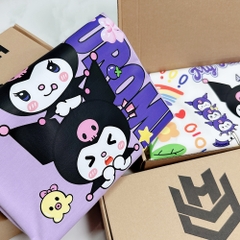 Áo thun tay lỡ HY KOREA Thỏ Kuromi dọc 1467 form rộng unisex