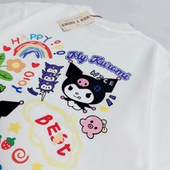 Áo thun tay lỡ HY KOREA Thỏ Kuromi Nice 1466 form rộng unisex