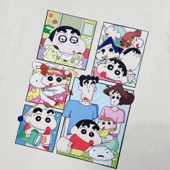 Áo thun nam nữ HY KOREA Shin Family 1474 form rộng tay lỡ