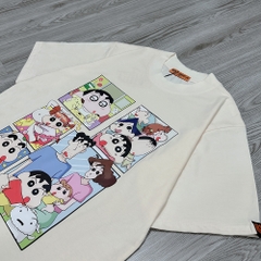 Áo thun nam nữ HY KOREA Shin Family 1474 form rộng tay lỡ