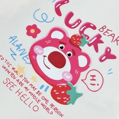 Áo thun nam nữ HY KOREA Đầu gấu Lotso bear 1375 form rộng tay lỡ