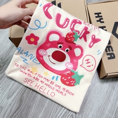 Áo thun nam nữ HY KOREA Đầu gấu Lotso bear 1375 form rộng tay lỡ
