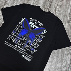 Áo phông tay lỡ HY KOREA Bufferfly Morpho 1496 vải cotton 75 form rộng unisex
