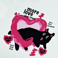 Áo phông nam nữ HY KOREA Black Cat 1473 form rộng tay lỡ