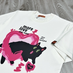 Áo phông nam nữ HY KOREA Black Cat 1473 form rộng tay lỡ