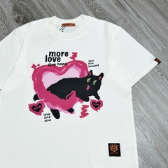 Áo phông nam nữ HY KOREA Black Cat 1473 form rộng tay lỡ