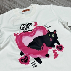 Áo phông nam nữ HY KOREA Black Cat 1473 form rộng tay lỡ